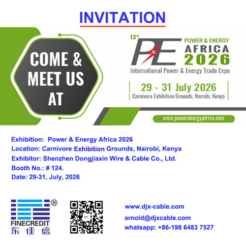 laatste bedrijfskennis over Shenzhen DJX kabel zal deelnemen aan de Power & Energy Africa 2026 in Kenia