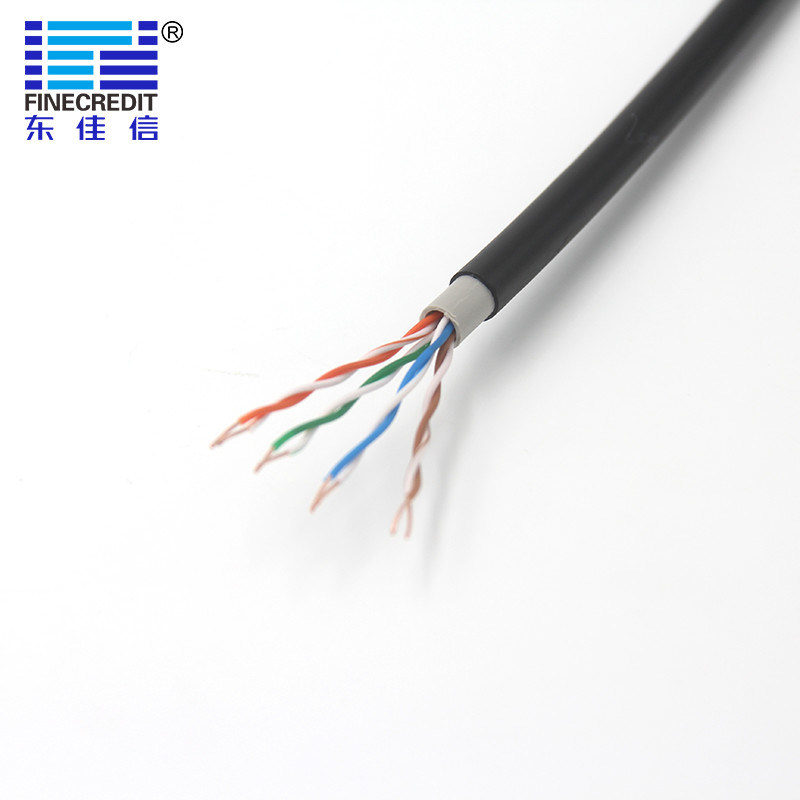 Outdoor Copper Communication Cable , Black Cat5e Network Cable Cat 5e FTP/Cat 5e UTP
